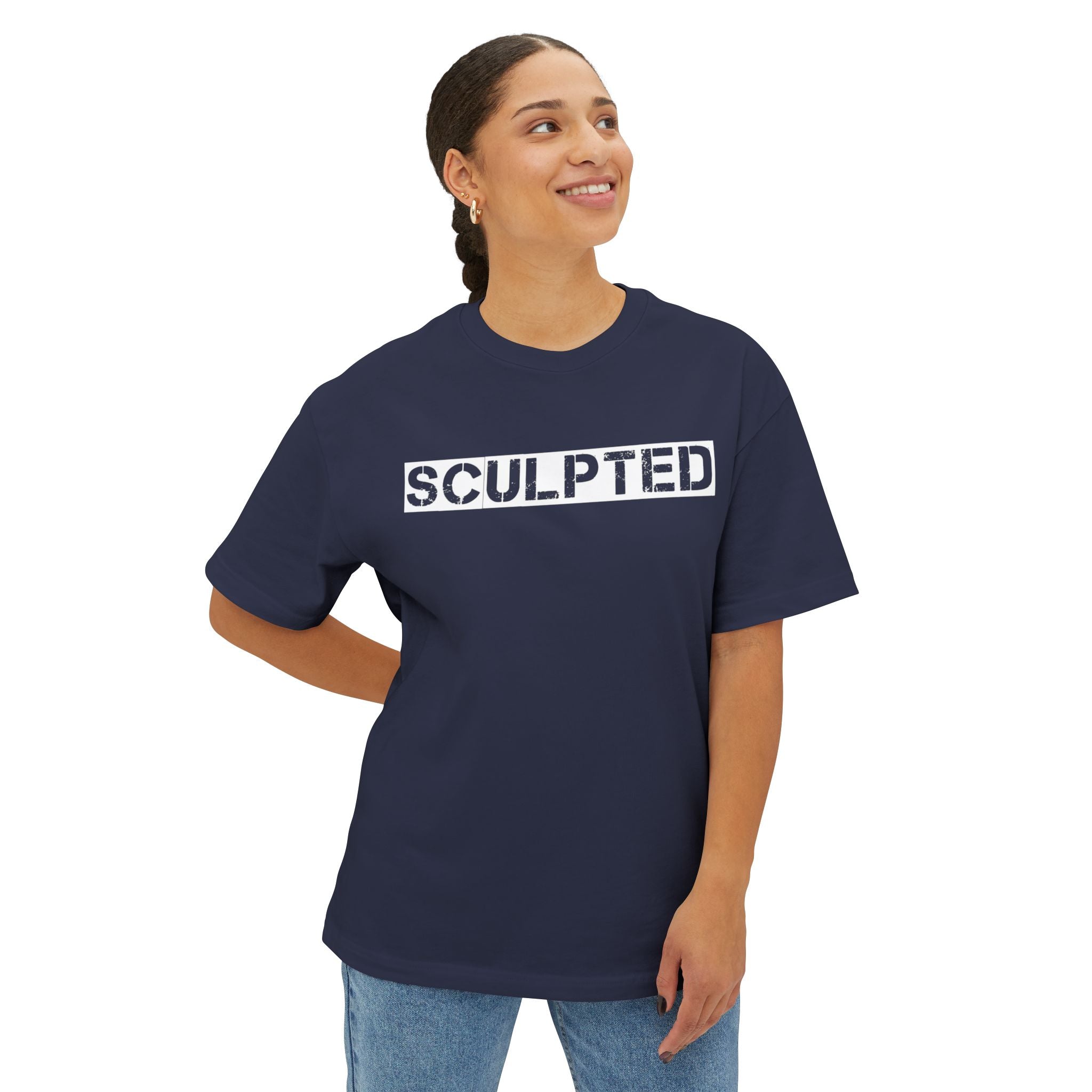 Sculpted Boxy Graphic Oversized T‑Shirt