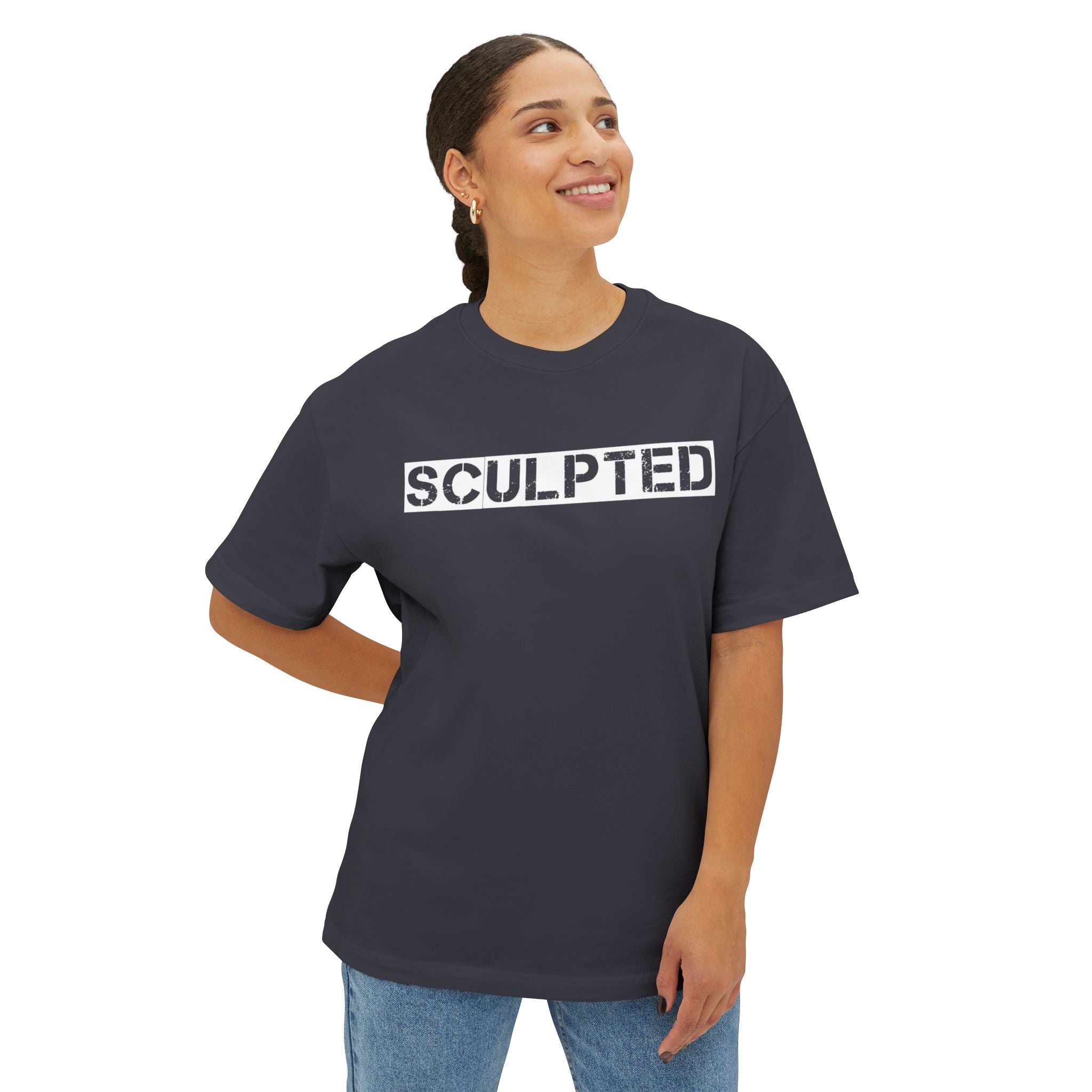 Sculpted Boxy Graphic Oversized T‑Shirt